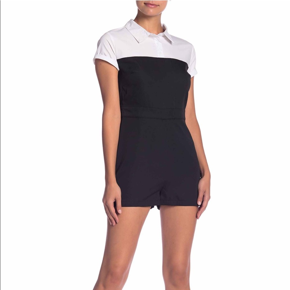 Mixed Media botton down romper